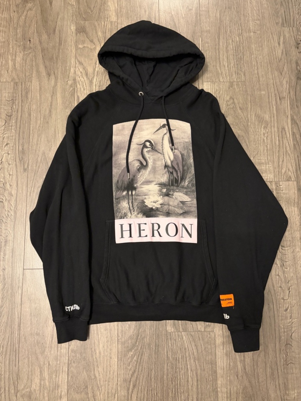Heron Preston stork Black Logo Hoodie